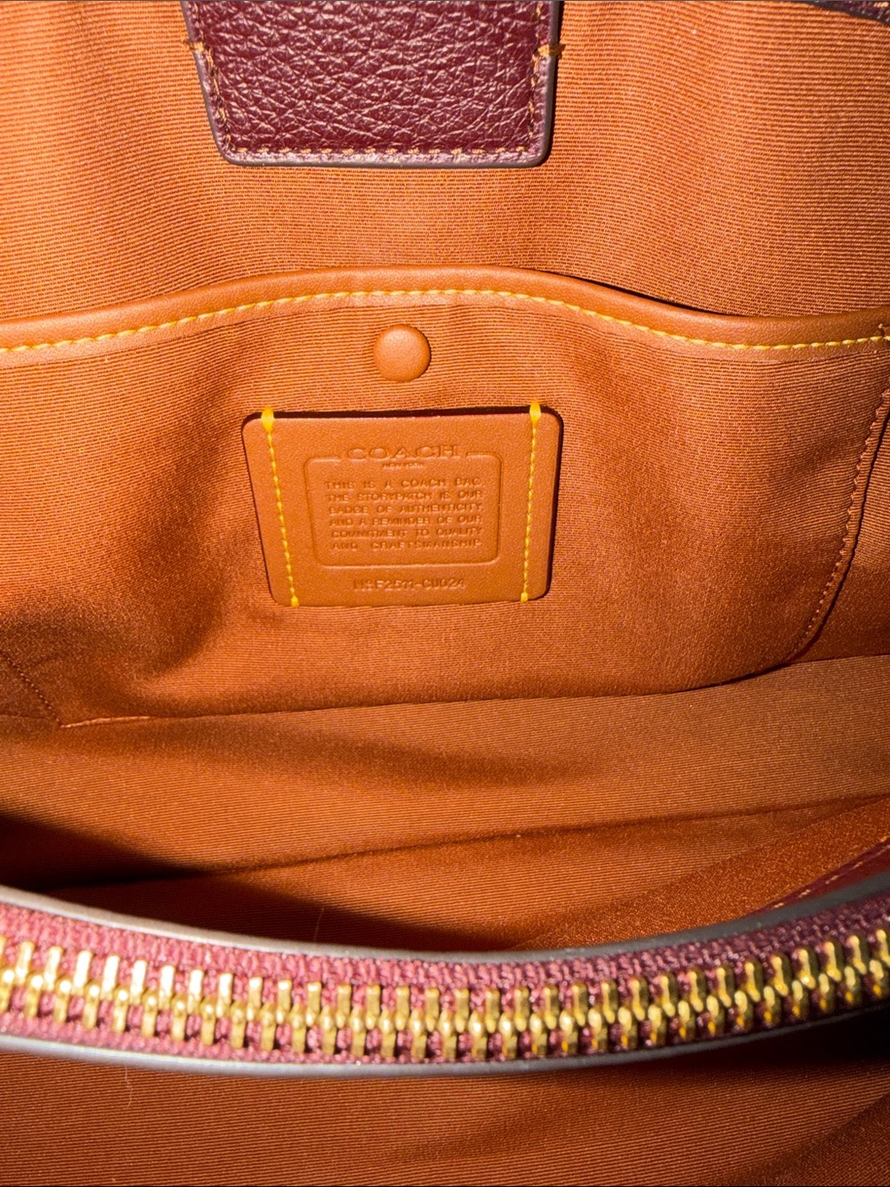 ‼️Coach Legacy Carryall 28 Merlot Leather Satchel Crossbody Bag - Picture 10 of 12